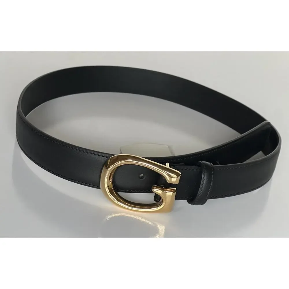 Gucci Selleria G-Buckle Women's Leather Belt Black 75/30 IT 655566 NWT